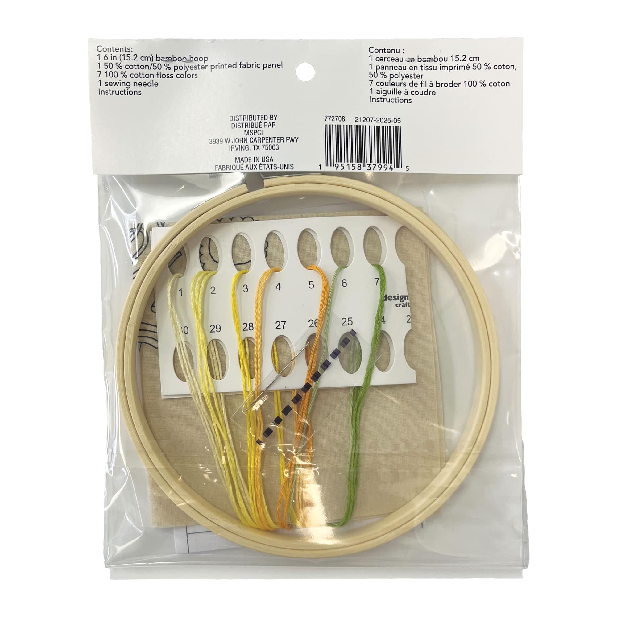 6" Pasta Sampler Stamped Design Embroidery Kit with Hoop by Loops & Threads®